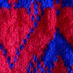 textil text wolle muster rot-blau gestrickt