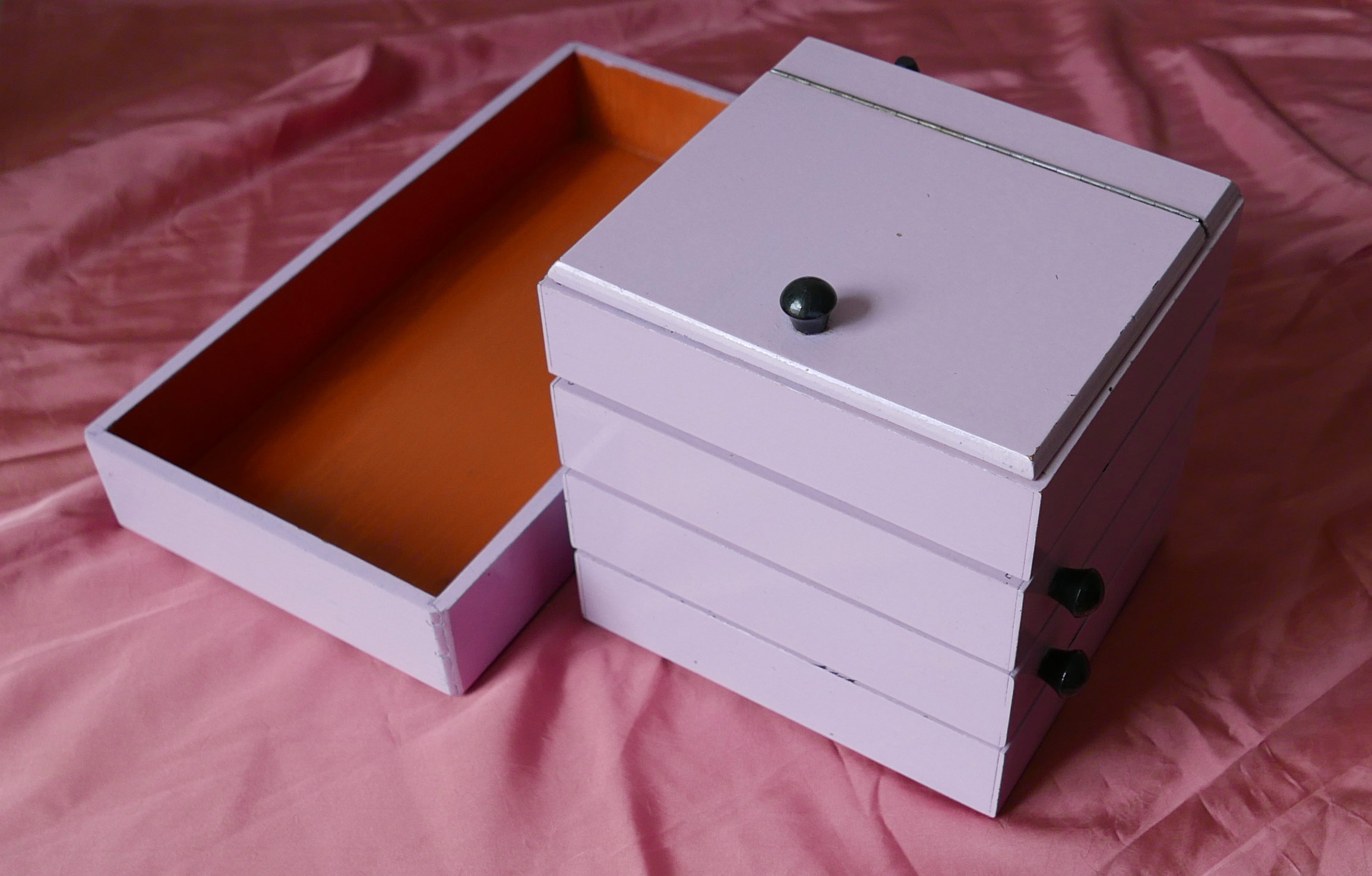 Utensilienbox und Kleinkram-Aufbewahrung für den Schreibtisch violett Terracotta